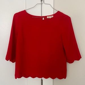 Monteau Red Scallop Top